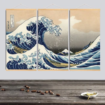 Plakatid ja Pildid Seina Maali Kunst Jaapani Stiilis Ukiyo-E Kanagawa Surf Lõuend Kunsti Maali Seinale Pildi elutuba Decor
