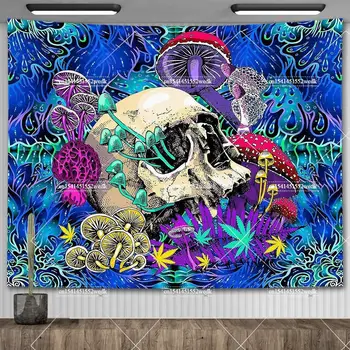 Psühhedeelne Hip-Hop Kolju Seene Vaip Seina Riputamise Hipi Skelett Seinavaibad Kodu Esteetilise Ruumi Kaunistamiseks Plakateid