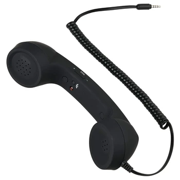 Retro Vintage Telefon Telefon mobiiltelefon Vastuvõtja MIC Mikrofon Mobiiltelefon, Nutitelefon, mis on 3,5 mm Pesa (Must)