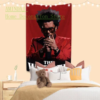 Räppar Laulja Vaip, The Weeknd Trükitud Dorm Taust Riie Kodus Kaunistused Elutuba Seina Riputamise Tekk