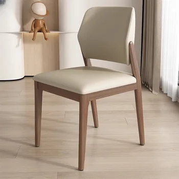 Täispuidust söögituba toolid, kerge luksus, kaasaegse Põhjamaade seljatugi toolid, mille eesmärk on lihtne naturaalne puit, valge vaha puit, househol