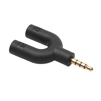 U-Tüüpi Adapter Dual 3,5 MM Kõrvaklappide Pistik Audio Kaablid Splitter Mikrofon 2 In 1 Pöörlev Connector For Android, Iphone