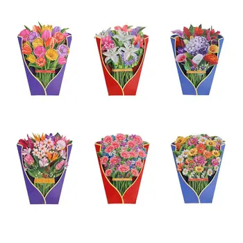 Uus Loominguline Sünnipäeva Pulm 3D Pop-up Kimp Paber Troopilised Lilled Õitsema õnnitluskaart