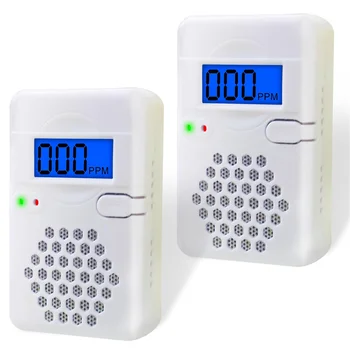 Vingugaasi Andurid, Kaasaskantav CO Detektor Alarm Seade koos LED Digitaalne näidik Kodu -, Reisi -, 2 Pack