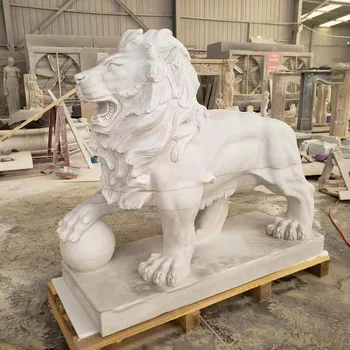 elu suuruses valge marmor lõvi loomade skulptuur kujud hind
